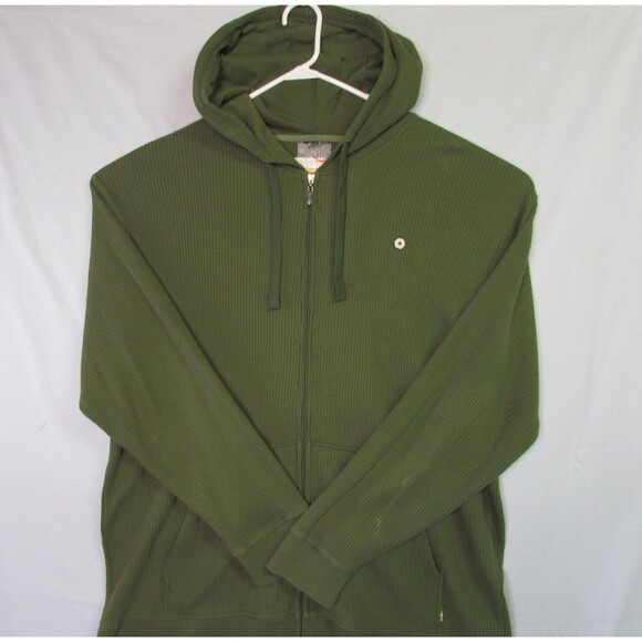Southpole Hoodie Mens 2XL Olive Green Waffle Knit Full Zip Thermal Warm Pockets - Picture 2 of 14